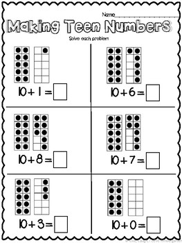 Print and Learn- NUMBERS {Teen Numbers} by Live Laugh I LOVE Kindergarten