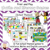 Print and Play Back to School Literacy and Math Games