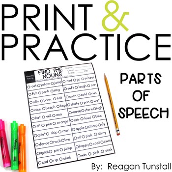 Preview of Print and Practice Parts of Speech