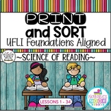 Print and Sort ~ UFLI Foundations Aligned | Lessons 1 - 34
