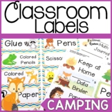 Camping Themed Classroom Labels