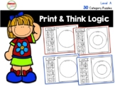 Print and Think Logic Category Puzzles Level A