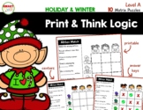 Print and Think Logic Matrix Puzzles (Holiday and Winter) Level A