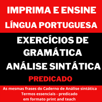 Preview of Printable - Portuguese Syntactic Analysis Exercises - Predicate