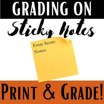 Preview of Print on Sticky Notes for Simple & Fun Grading, FREE, Print-and-Use