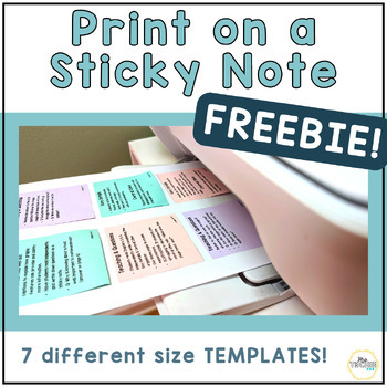 Template for Printing on Mini Post-It Notes (1.5 x 2) by Espresso Educator