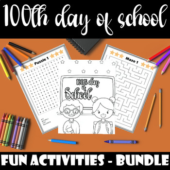 Preview of Printable 100th day of school Activities Bundle -Fun January February Activities