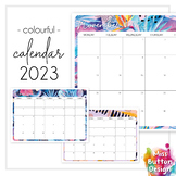 Printable 2023 Monthly Calendar - Tropical Memphis Design - Blank