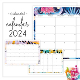 Printable 2024 Monthly Calendar - Colourful Tropical Memph
