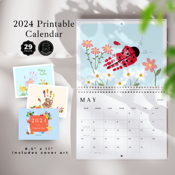 Preview of Printable 2024 Handprint Calendar  | Student Made Gift For Parents