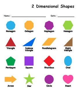 Preview of Printable 2D and 3D Shapes Worksheets