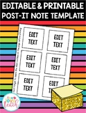 Printable 3-Inch Post-It Note Template - EDITABLE FREEBIE