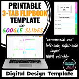 Printable 3-Tab Flipbook Digital Design Template with Slid