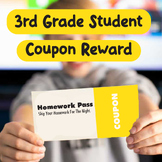 Printable 3rd grade student reward coupons for classroom m