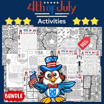 Preview of Printable 4th of july Activities & Games -Fun Independence Day Bundle activities
