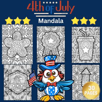 Preview of Printable 4th of july Mandala Coloring Pages - Fun Independence Day Activities