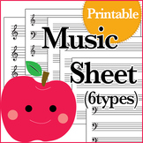 Printable 6 types of Blank Music Sheets (Letter size)