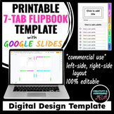 Printable 7-Tab Flipbook Digital Design Template with Slid