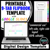 Printable 9-Tab Flipbook Digital Design Template with Slid