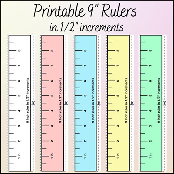 Printable 9 inch Rulers in 1/2