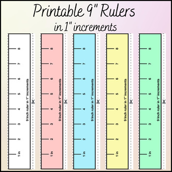 Preview of Printable 9 inch Rulers in 1" Increments