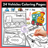 Printable Activities Vehicles Coloring Pages  | Transporta