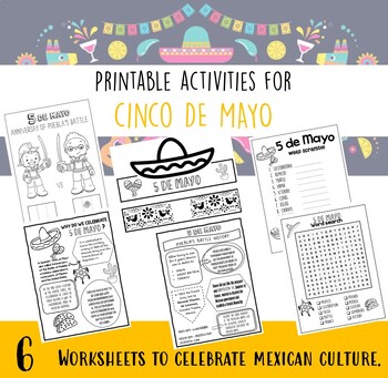 Printable Activities for Cinco de Mayo / Puebla's Battle | TPT