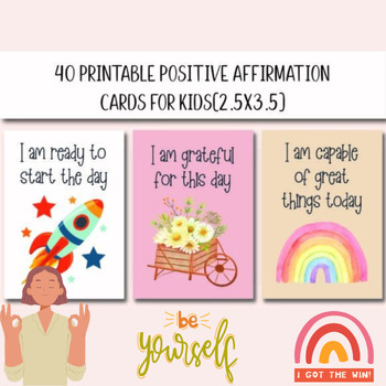 Printable Affirmation cards for kids -Student Self-Talk Cards ...