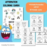 Printable Affirmation coloring cards for kids,Positivity cards