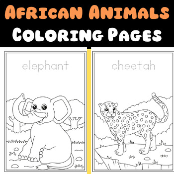 Printable African Animals Coloring Pages Worksheet;Safari Animals