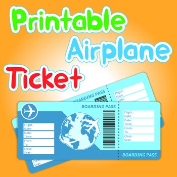 Preview of Printable Airplane Tickets Template