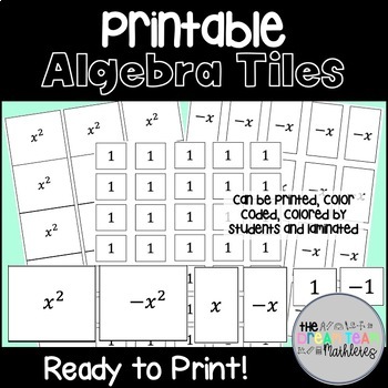 Preview of Printable Algebra Tiles