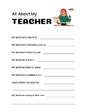 Printable All About My Teacher Worksheet: Fun and Insightf
