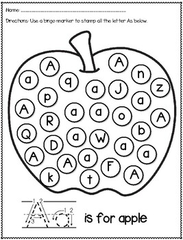 Printable Alphabet Bingo Dauber Worksheets, Use a Bingo Marker to Stamp ...
