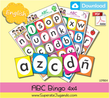 Preview of Printable Alphabet Bingo / Lotería Abecedario en INGLES para imprimir