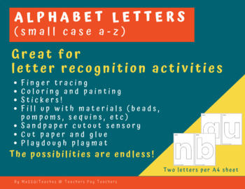 Printable Alphabet Block Letters Small Case From A To Z By Massqiteaches