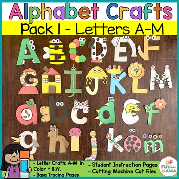 Preview of Alphabet Crafts Pack 1 - Uppercase and lowercase letters A - M