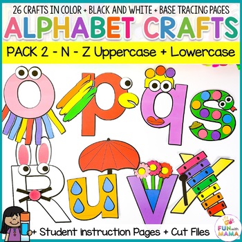 Preview of Alphabet Crafts Pack 2 Letters N - Z With CUT FILES