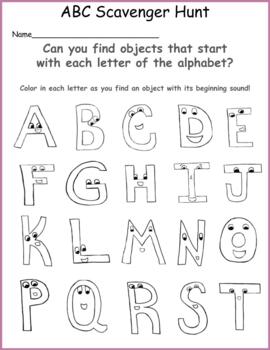 printable alphabet scavenger hunt by teaching nomad24 tpt