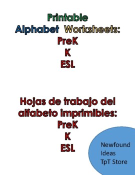 Preview of Alphabet Activities - PreK/K/ESL/EFL/ELD