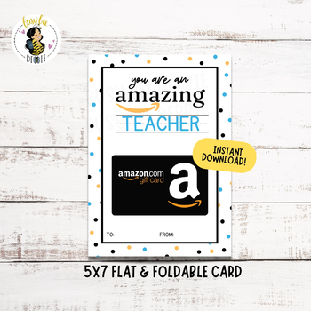 Printable Amazon Gift Card Holder for Teachers | Teachers Week Gift ...