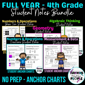 Preview of 4th Grade Math Notes | Full Year Bundle