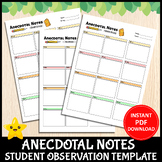 Printable Anecdotal Notes & Student Observation Templates,