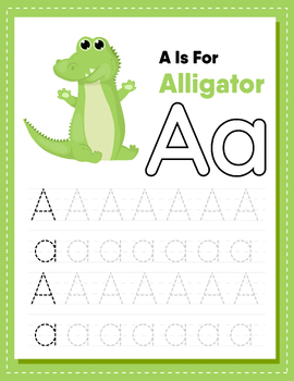Printable Animal Alphabet Tracing Workbook for Kids by lachache ilyes