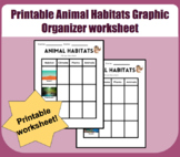 Printable Animal Habitats Graphic Organizer worksheet for 