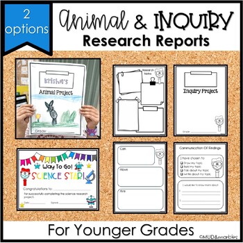 Preview of Printable Animal & Inquiry Research Reports Younger Grades