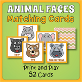 Printable Kindergarten Animal Memory Matching Card Game