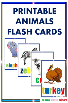 Preview of Printable Animals Flash Cards