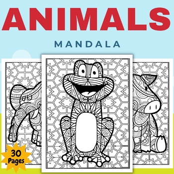 Preview of Printable Animals Mandala Coloring Pages Sheets - fun Animals Activities