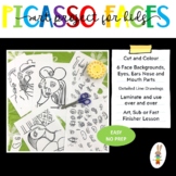 Printable Art Lesson - Cut and Color your own Masterpiece: Picasso Faces